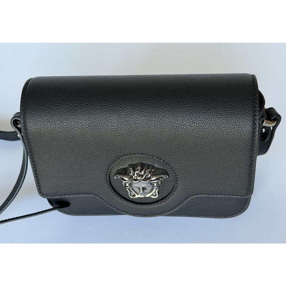 Versace Gold Medusa Head Leather Black Small Shoulder Bag 1008100 NWT $1750 - Picture 8 of 16